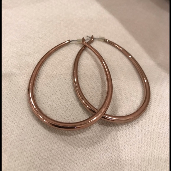 STYLISH FOSSIL ROSE GOLD BRAND NEW SHINY HOOPS! 😍 - Picture 3 of 7